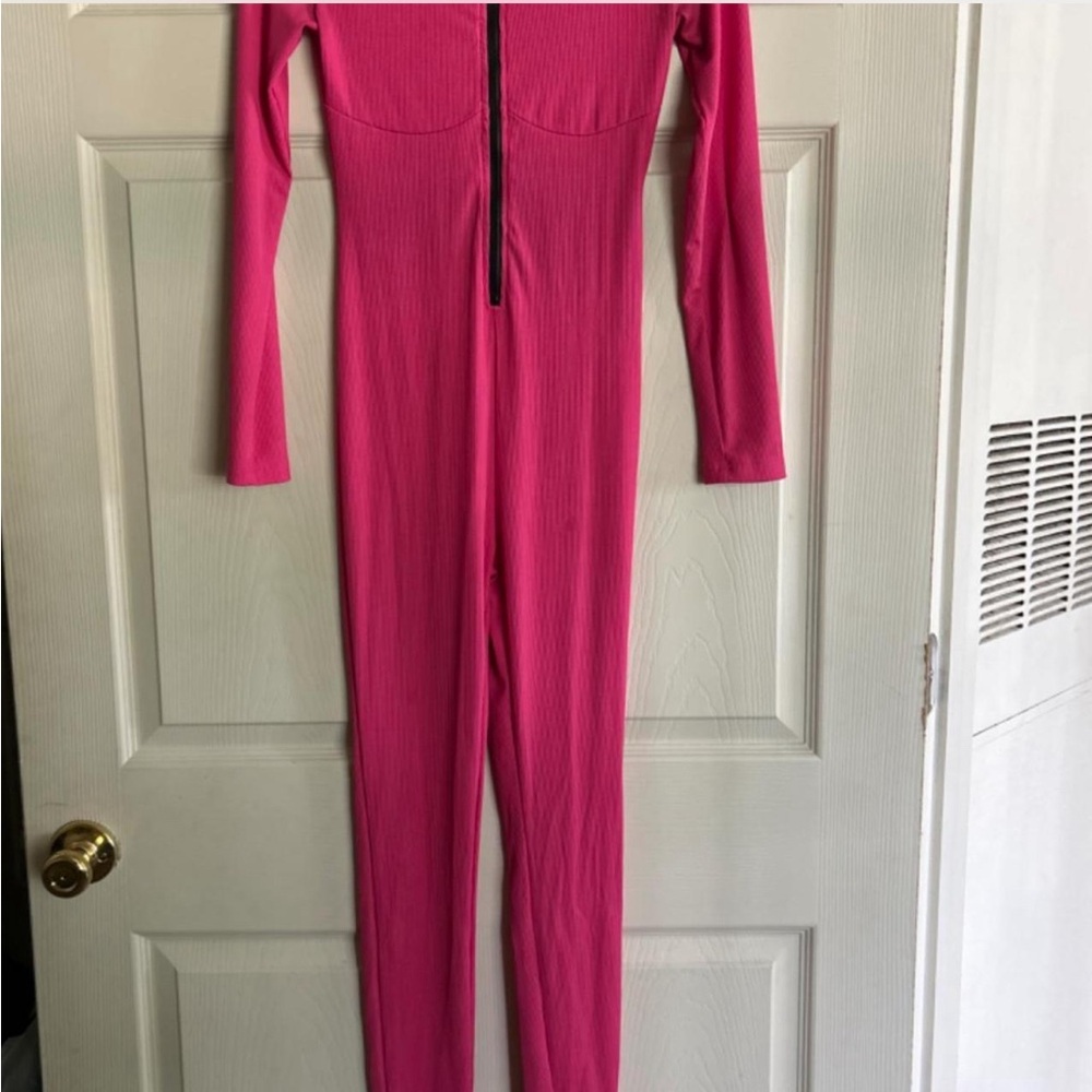 Pink jumpsuit- tall girl friendly